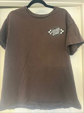 Santa Cruz Skateboards Brown Short Sleeve Tee with White Logo